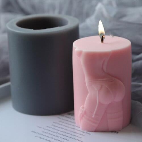 Body Sculpting Art Cylindrical Candle Mould Temptation Aroma Creative Candle Accessories,Diy Chocolate Soap Mould JU0113