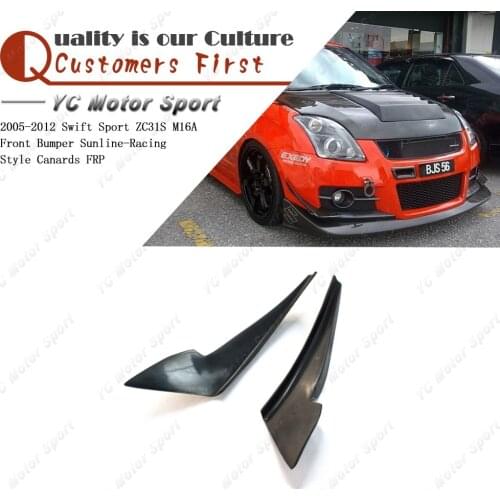 FRP Fiber Glass Sunline-Racing Style Front Bumper Canards Fit For 2005-2012 Swift Sport ZC31S M16A Front Canards