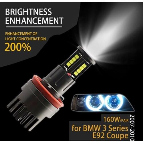 For Angel Eyes 120W h8 Super White 6000k Halo Ring LED Light for BMW 2007-2010 3 Series E92 Coupe (Pre-LCI) Super Bright