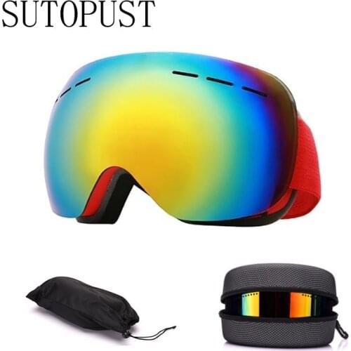 Ski Goggles Double Layers Anti Fogging UV Anti-fog Big Ski Mask Glasses Snow Skiing Snowboard Ski Eyewear Adults Winter Glasses