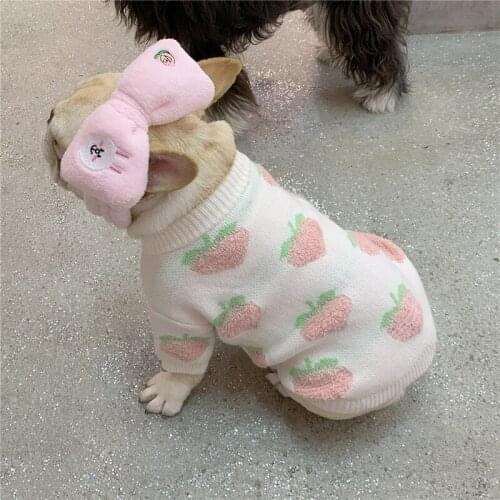 Cute Dog Sweater Jumper Lovely Clothes Winter Warm Pet Puppy Hoodie Jacket Coat for Small Medium Dogs French Bulldog Pug LDC26