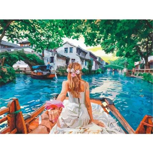 Figure Girl Abstract DIY Embroidery 11CT Cross Stitch Kits Needlework Craft Set Printed Canvas Cotton Thread Home Sale