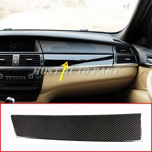 Carbon Fiber Interior Dashboard Panel Cover Sticker For BMW X5 E70 X6 E71 2008-2013 2pcs Car Decoration Car Accesories Interior