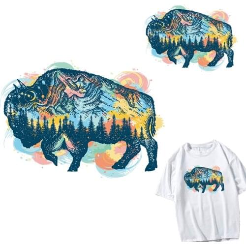 Sticker on Clothes Vinyl Colorful Animal Silhouette Patch Heat Transfer Patches Iron on Transfers For Clothing Stickers Applique