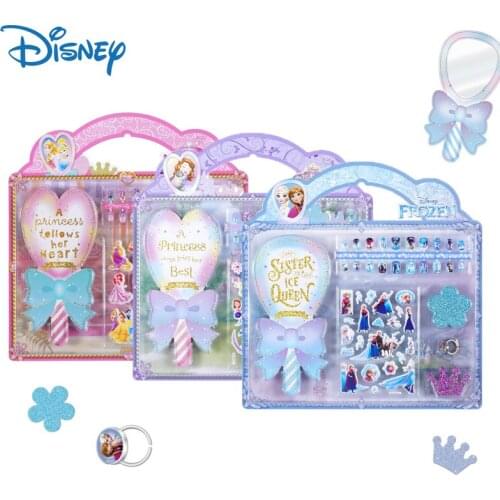 Disney Frozen Girls Nail Stickers Makeup Set Pretend Play Toys Princess Nail Sticker Toys for Kids Cute Nail Decoration Supplies