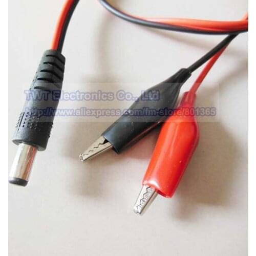 NCHTEK DC Power 5.5x2.1mm Male Plug Socket to Dual Alligator Test Clip Lead Adapter CCTV Cable, 5.5/2.1,25pcs , Free shipping