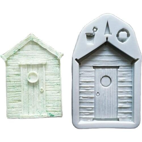 New Cartoon Wooden Door Silicone Mold Chocolate Candy Tool DIY Cake Decoration Mold K294