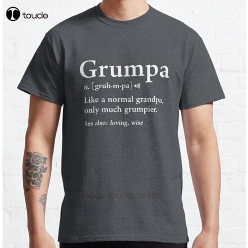 New Grumpa Definition Funny Fathers Day Gift Best Grandpa Cool Classic T-Shirt Cotton Men Tee Shirt