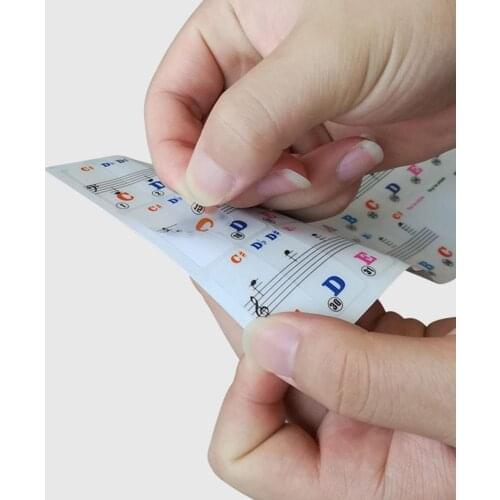 Piano Keyboard Stickers Colorful Transparent For Piano Piano Stickers For 88/61/54/49/37 Sticker Full Spectrum Stickers Key O0A1