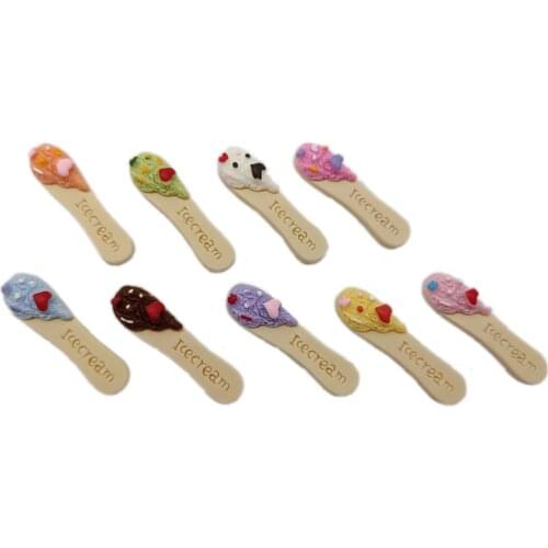 Resin Ice Cream Ball Ice cream Bar Flat Back Cabochon DIY Resin Craft Decoration Miniature Kawaii Food Accessories