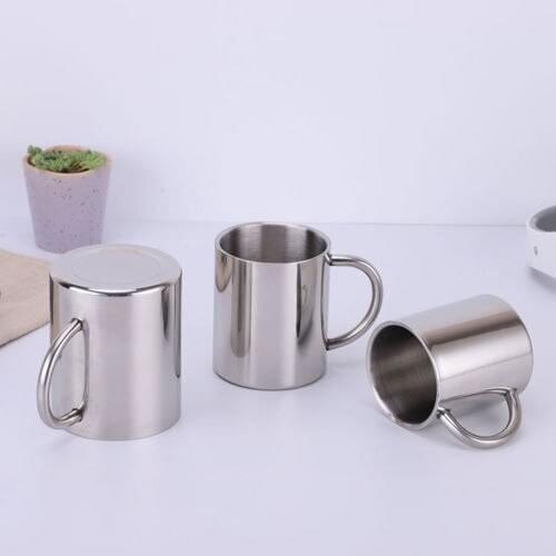 Stainless Steel Coffee 220/300/400ml Portable Cup Travel Tumbler Coffee Jug Milk Tea Cups Double Office Water Mug New Style 2021