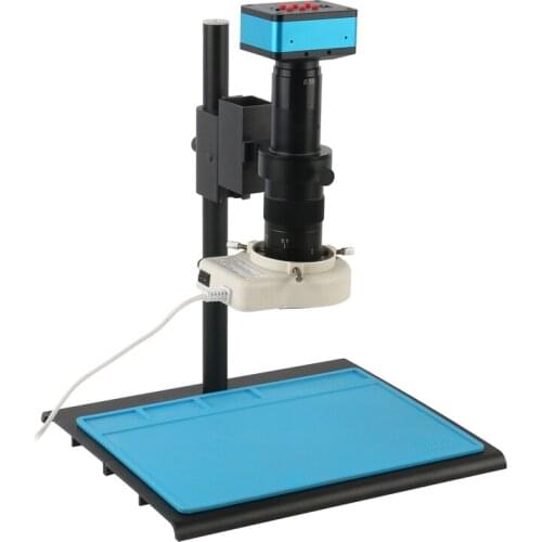 4K 12MP 1080P USB HDMI Industrial Video Microscope Camera 180X 300X C Mount Lens 56 LED Ring Light For Phone PCB Soldering