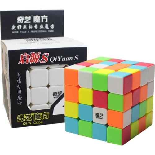 QIYI 4x4x4 Solid Color Magic Cube Toys for Children Profession Speed Puzzle Spring Cubes Kids Gifts for Education Cubo Magico