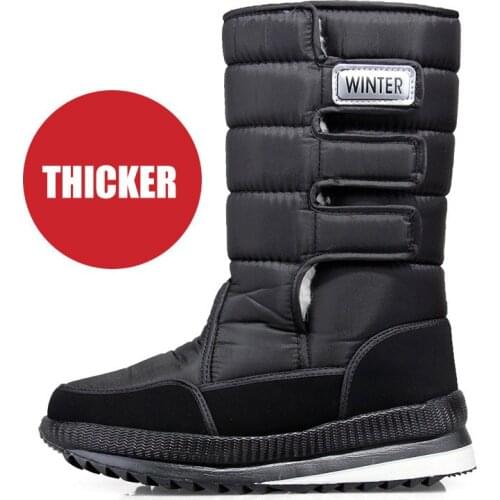 Men Snow Boots Winter Female Boots Thick Plush Waterproof Non-slip Thigh High Boots Large Size 47 Warm Fur Lovers Winter Shoes