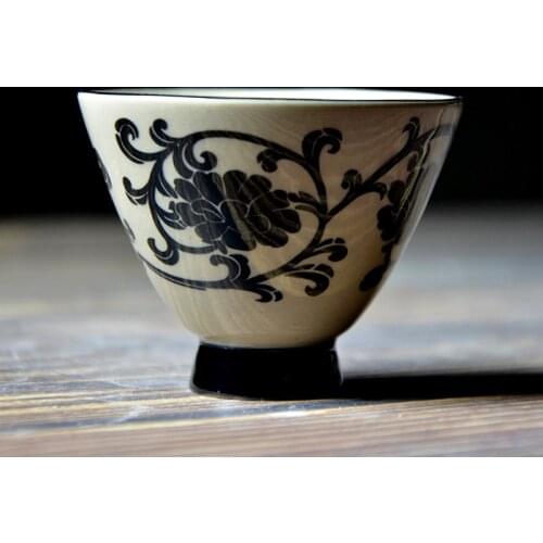 Blue and white teacup ceramic retro kung fu teacup single cup celadon underglaze colored hat cup NO.YZ75