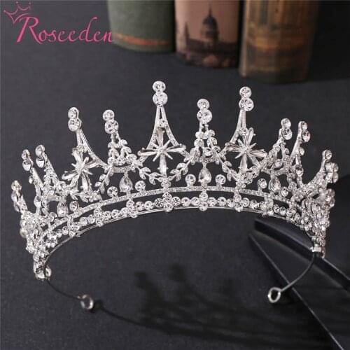 New Vintage Crystal Tiaras Crowns Bride Headpieces Bridal Wedding Party Hair Jewelry RE4221