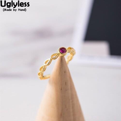 Uglyless 100% Real 925 Sterling Silver Hollow Water Drop Finger Rings for Women Zircon Wild Open Rings Gold Plated Fine Jewelry