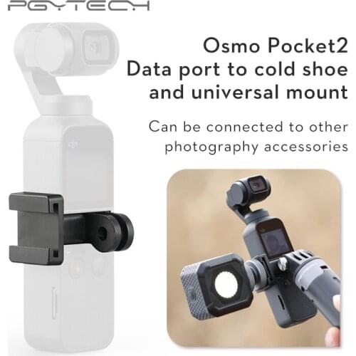 PGYTECH Universal bracket Mount Data port to cold shoe for DJI Osmo Pocket 1 Osmo pocket 2 adapter extend accessories