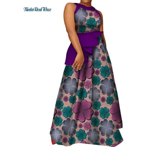 African Women Skirt Sets Wedding Party Skirt Sets Vestidos African Wax Print 2 Pcs Sets Lace Clothing WY8543