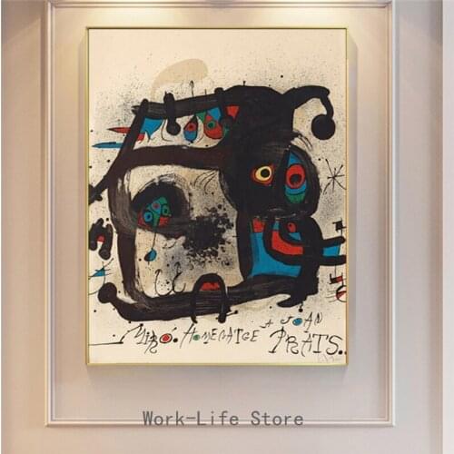 Joan Miro Famous Vintage Abstract Surrealism Oil Painting Reproduction Poster And Prints Wall Art Picture For Living Room Decor