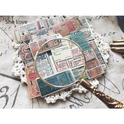 Chzimade 22Pcs Vintage Ticket Paper Stickers For Scrapbooking Happy Planner/Card Making/Journaling Project