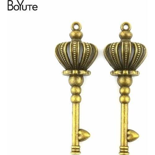 BoYuTe (40 Pieces/Lot) Wholesale Zinc Alloy Vintage Key Pendant Charms for Jewelry Making