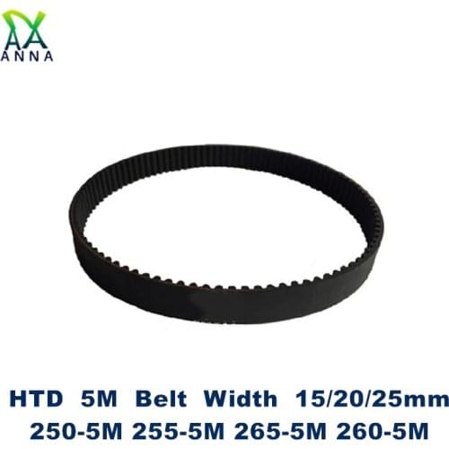 HTD5M Timing belt C=250/255/260/265 width 15/20/25mm Teeth 50 51 52 53 HTD 5M synchronous Belt 250-5M 255-5M 265-5M 260-5M