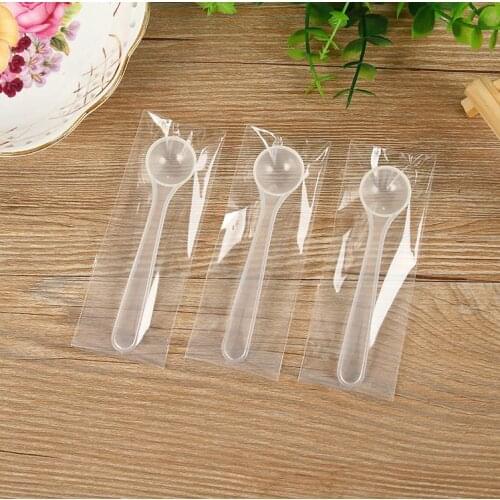 1g/2ml Clear Plastic Measuring Spoon for Coffee Milk Protein Powder Kitchen Scoop SN3384