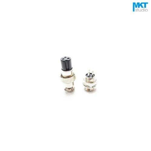10Pairs GX12 12mm 3 Pins 250V 5A Male+Female Electrical Connector, Aviation Connector Plug