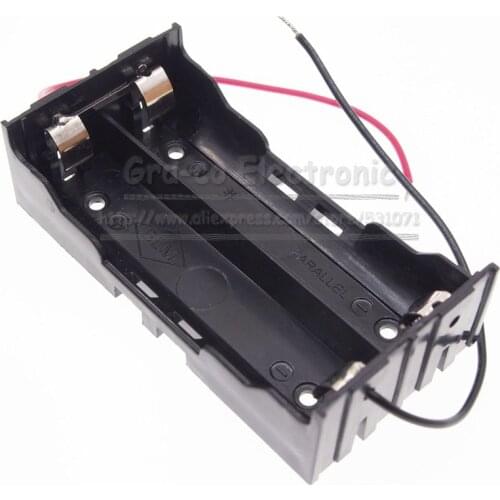 10pcs 2 Pack 18650 Battery Box 2x18650 battery case holder with wire connected in parallel