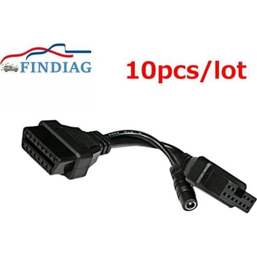 10pcs/lot Connect Cable Adapter For Mitsubishi 12 Pin Adapter For OBD-II Diagnostic Tool To 16 Pin Female Interface Lowest Price