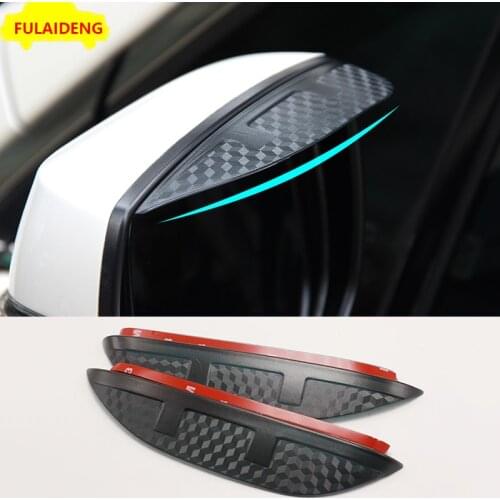 2pcs For Subaru XV 2012-2021 Carbon Fiber style Rear View Mirror Cover Rain Shield Visor Mirror Rain eyebrow cover trim
