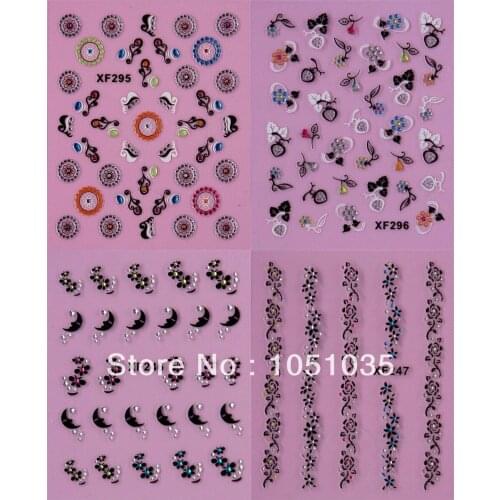 2014 new style nail art decals 3d nail sticker nail art decoration 50 pcs/lot free shipping