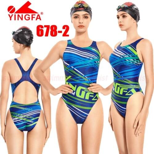 2020-2021 NEW ARRIVAL YINGFA 678-2 WOMENS GIRLSS COMPETITION TRAINING RACING PROFESSIONAL SWIMWEARS SWIMSUITS ALL SIZE NEW