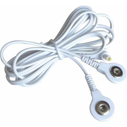 5Pcs/Lot Replacement Electrode TENS Lead Wires Connect Cables Pin 2.35mm For TENS 7000 With 2 Buttons