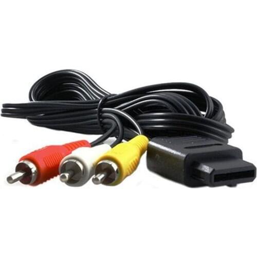 500pcs/lot 1.8M 6FT AV TV RCA Video Cord Cable for SNES Game Cube for Nintend N64/64 Game Cable for 2 Audio Output Connector