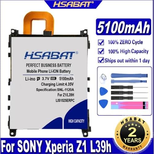 HSABAT 4900mAh LIS1525ERPC Phone Battery Use for SONY Xperia Z1 L39h L39 C6902 C6903 C6916 C6943 SO-01F L39T L39U Phone
