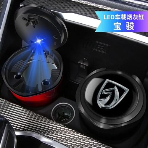 Car LED Ashtray For Baojun 510 530 560 310W 360 730 Metal lIner Starry Sky Shell Ashtray Car accessories 1pc