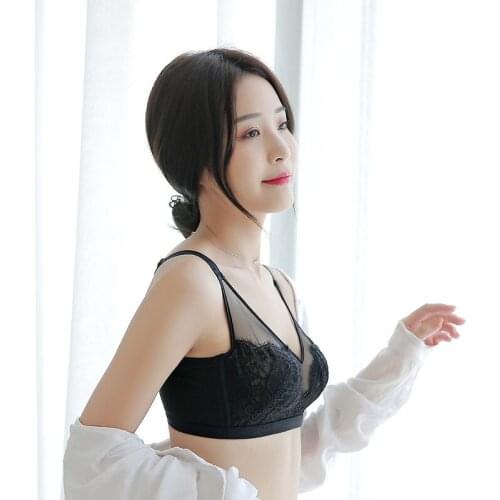 Seamless Sexy Lace Bra Womens Cross Push-up Underwear Minimalist Gathered Small Chest No Steel Ring Womens Bra Womens Top