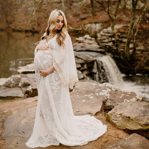 Boho Robe Photo Shoot Maxi Long Kaftan Maternity Dress Pregnant Gown for Woman Clothing Photography Prop Baby Shower Costume