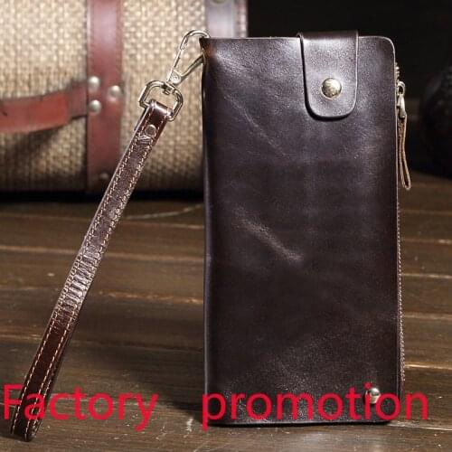Large New Wallet for Both Men and Women Clutch Full-Grain Leather Multifunction Bag Mobile Phone Bag Wallet