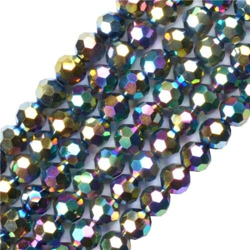4 6 8mm Czech 32 Faceted Crystal Football Beads Color Glass Round Crafts Beads for Jewelry Making