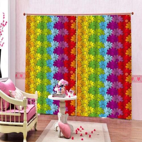 Decoration curtains Photo 3D Curtains for Living Room Window curtains color rainbow curtains