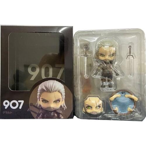White Wolf Wild Hunt 907# Geralt Action Figure Witcher-ed 3Joints Movable Doll Toy Gift 10CM