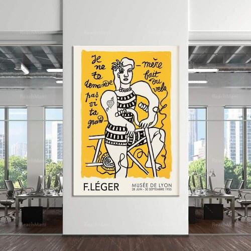 Affiche de l'expotion Fernand Léger, Fernand Léger art prints, female line art, female empowerment art