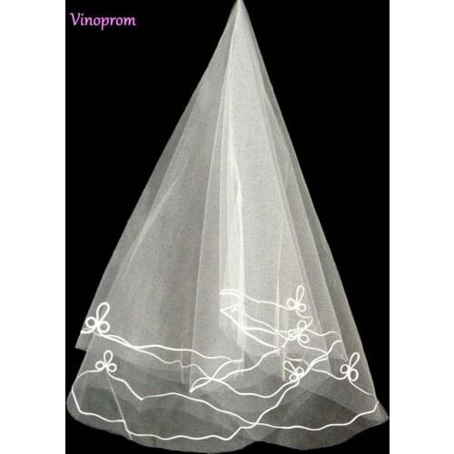 Top Sale Cheap One Layer Tulle Pencil Edge Ivory Women Bride Veils Bridal Wedding Veil 2020