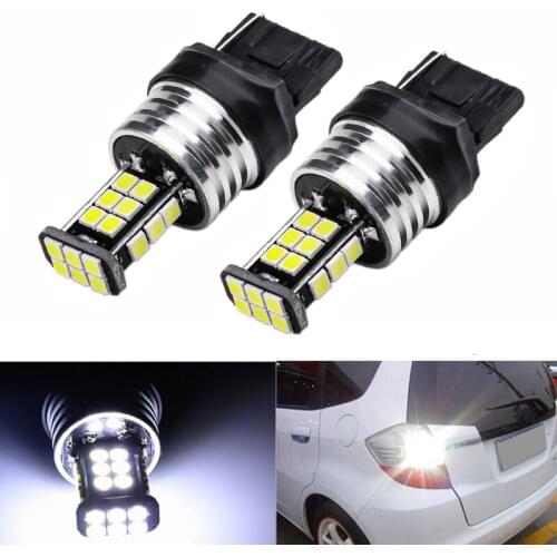 2pcs T20 7440 Led Bulb Turn Signal Parking Tail Lights W21W 6000K White Lamps Auto Running LED