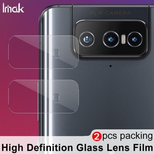 IMAK 2pcs/PackLens Protector HD Glass for Asus Zenfone8 Flip Zenfone7 ZS670KS Zenfone7 Pro ZS671KS Camera Tempered Glass