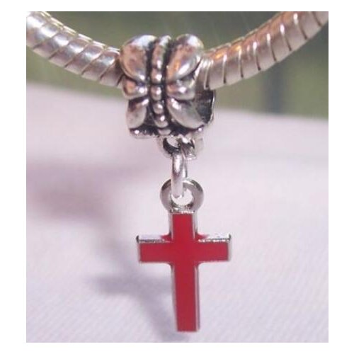 Vintage Silvers Enamel Cross Dangle Charms Pendants For European Bracelets Jewelry Findings Making Handmade Accessories DIY