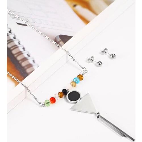 OUFEI Necklace earrings set Stainless Steel Fashion Woman Jewelry Sets Accessories Tassel Necklace Mass Effect Chain